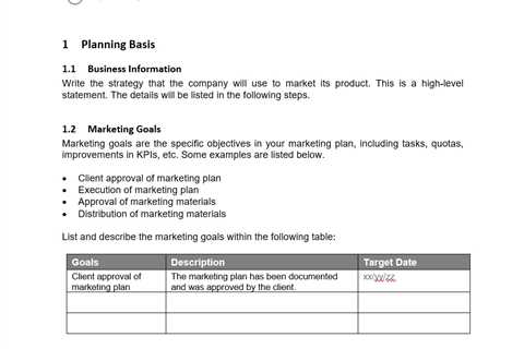 Examples of Marketing Plans and Templates