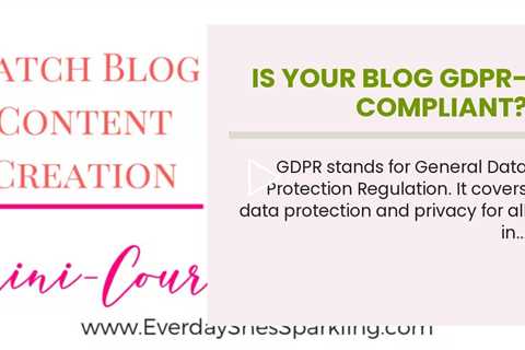 Is your blog GDPR-compliant?