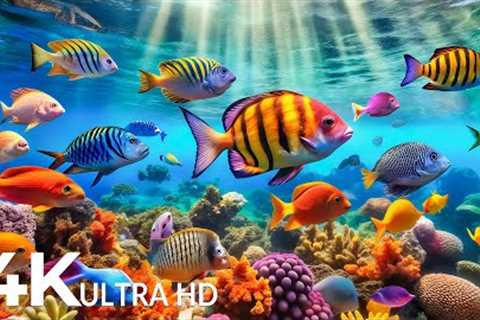 AQUARIUM 4K (ULTRA HD) - Rare & Colorful Sea Life Video🐠Peaceful Relaxation Music for Deep..