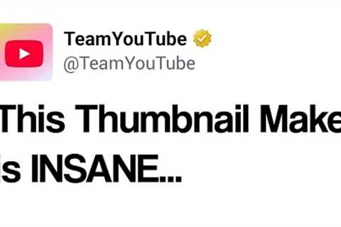 NEW AI Thumbnail Maker just Changed YouTube Forever